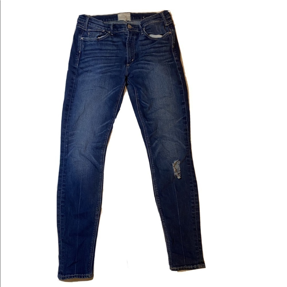 McGuire Denim Skinny Ankle Jeans Women’s Size 31 Dark Wash Distressed Made in US